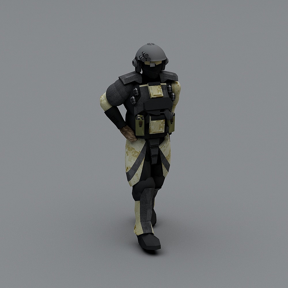 Futuristic Warrior 3D Model