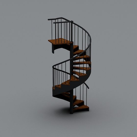 Elegant Spiral Staircase 3D model