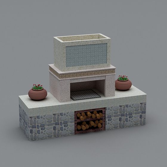 Outdoor BBQ Grill 3D model for Creative Projects