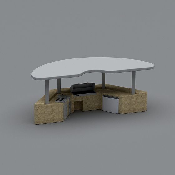 Stylish Outdoor Kitchen Island 3D model
