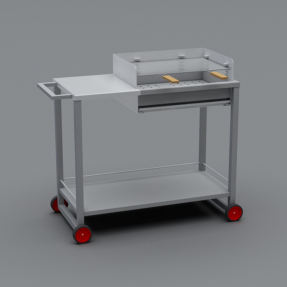 Portable BBQ Grill 3D model for Outdoor Cooking