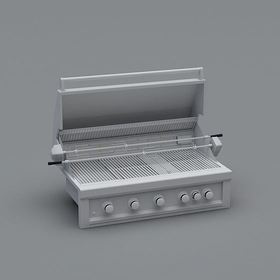 Stylish Low-Poly BBQ Grill 3D model for Outdoor Cooking