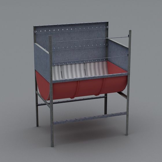 Retro Metal Storage Rack 3D model