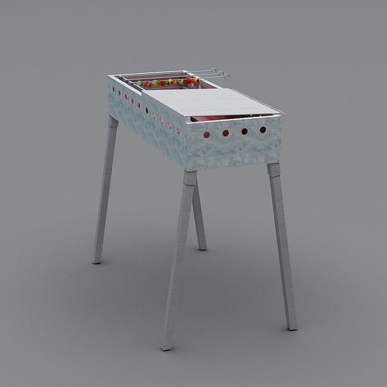 Elegant Vintage BBQ Grill 3D model for Summer