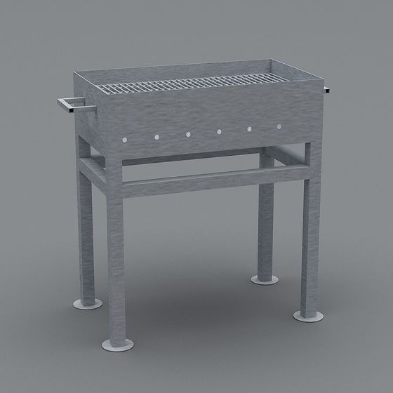Futuristic Low-Poly Barbecue Grill 3D model