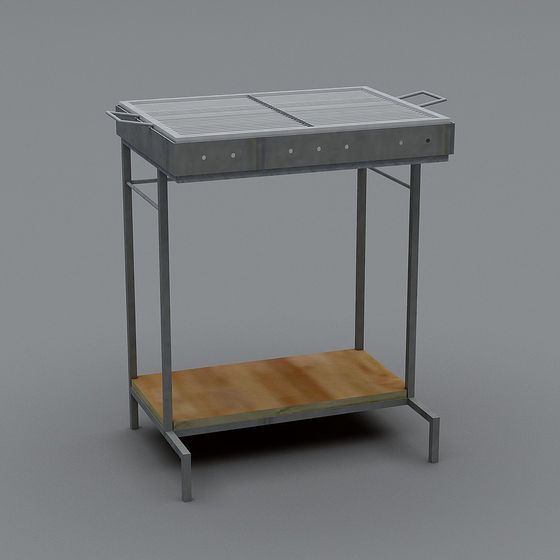 Low-Poly 3D BBQ Grill Model for Outdoor Cooking