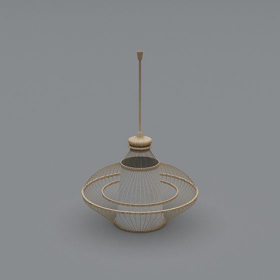 Hanging Birdcage Lamp 3D model