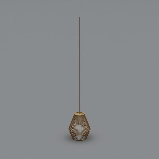 Bamboo Pendant Lamp 3D model for Modern Interiors