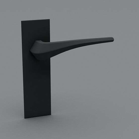 Minimalist Black Door Handle 3D model