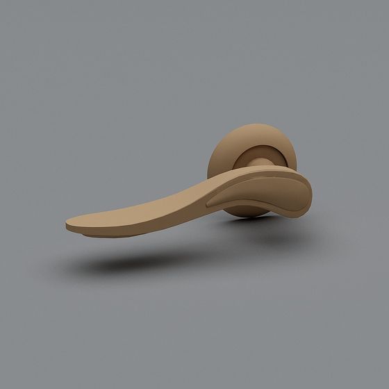 Elegant Low-Poly Door Handle 3D Model