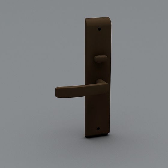 Low-Polygon Door Handle 3D Model for Design Projects
