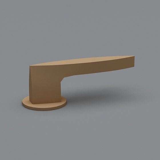Stylish Low-Polygon Door Handle 3D Model