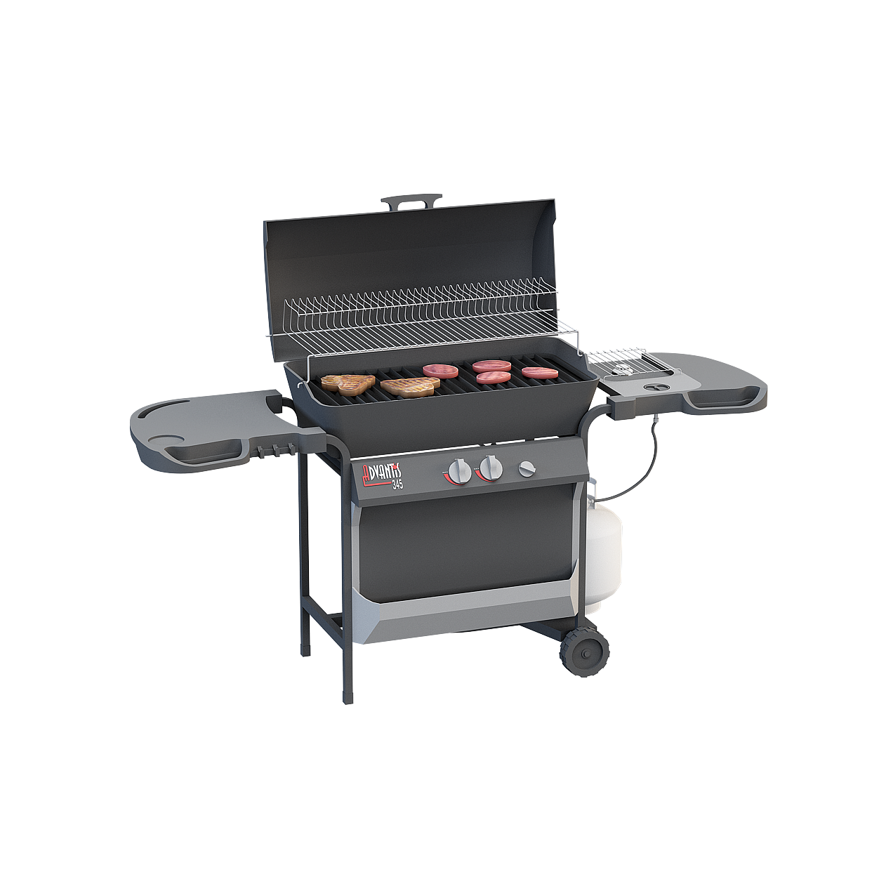 Portable Gas BBQ Grill 3D Model – Low-Poly Outdoor Design