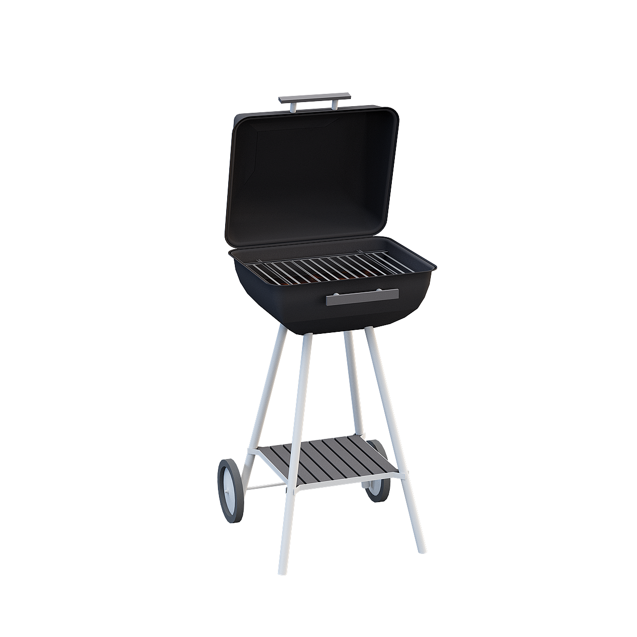 Stylish Low-Poly BBQ Grill 3D Model – Modern Design