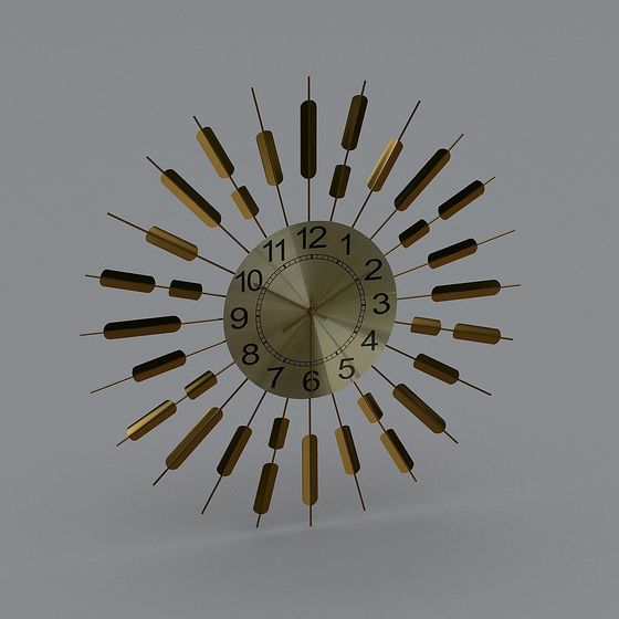 Sunburst Clock 3D Model