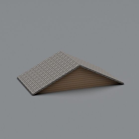 Low Poly Roof 3D model with Realistic Textures