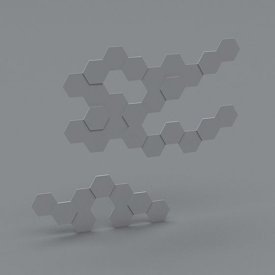 Futuristic Hexagonal Low-Poly 3D Model for Modern Designs