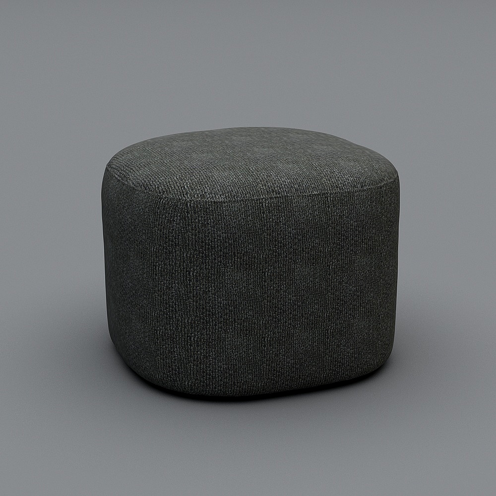 Stylish Round Ottoman 3D model for Modern Interiors