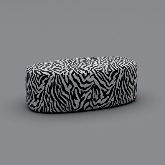 Zebra Pattern Round Stool 3D model for Designers