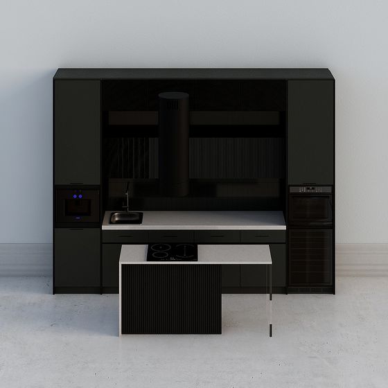 Stylish Low-Poly Kitchen 3D Model