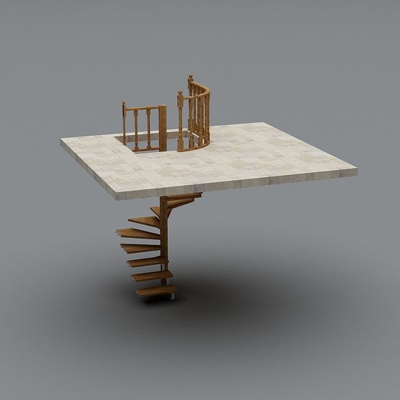 Elegant Spiral Staircase 3D model