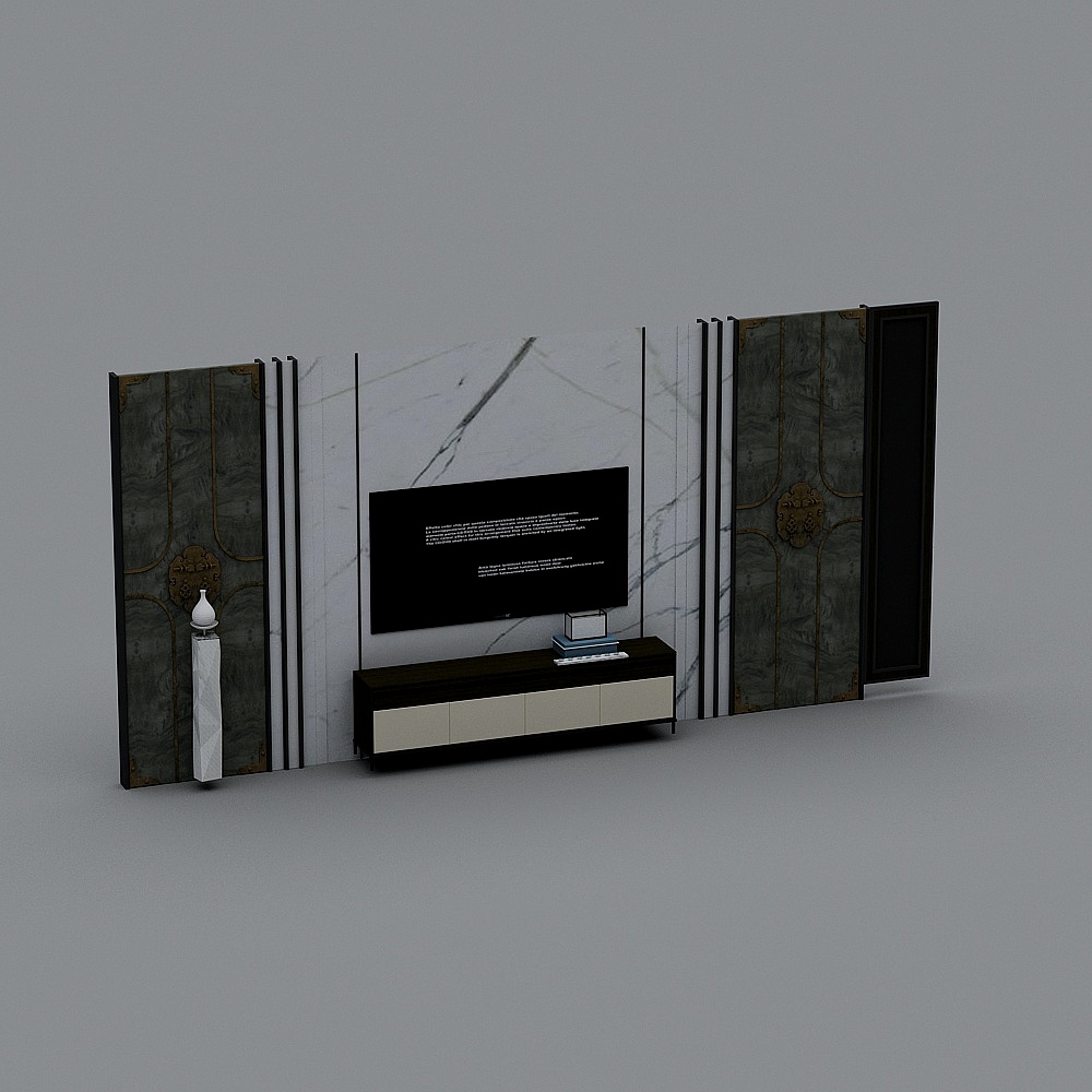 New Chinese style TV background wall