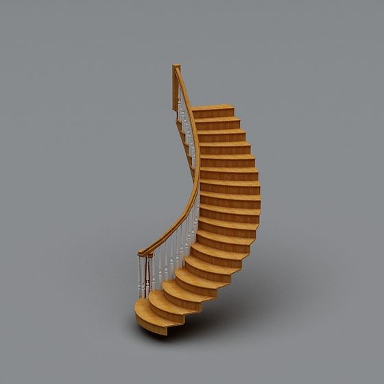 Elegant Spiral Staircase 3D model for Modern Interiors
