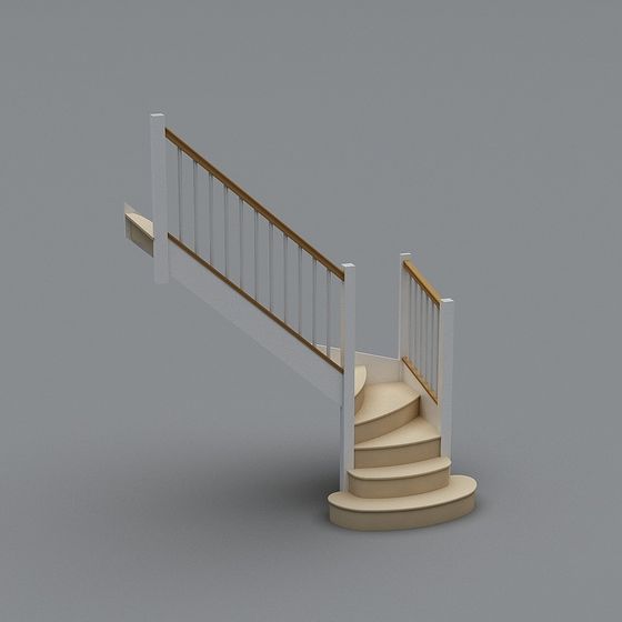 Elegant Scandinavian Inspired 3D Staircase Model