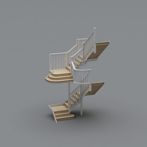 Elegant Low-Poly 3D Staircase Model