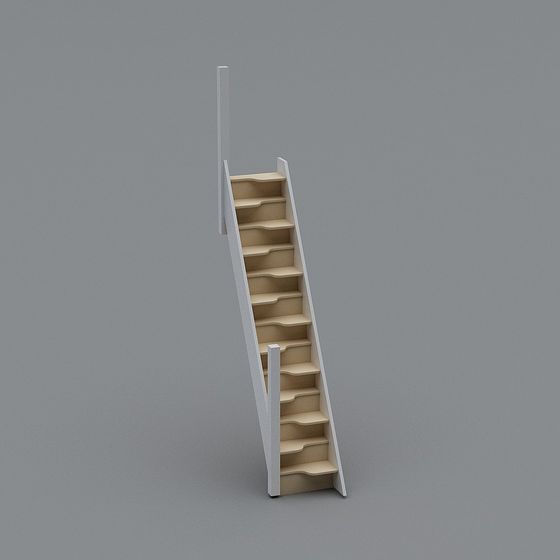Elegant Low-Polygon Staircase 3D model