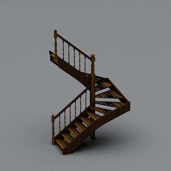 Elegant Low-Poly High-Detail 3D Stair Model