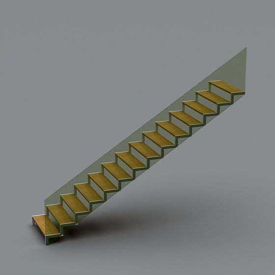 Stylish Curved Staircase 3D model for Modern Spaces