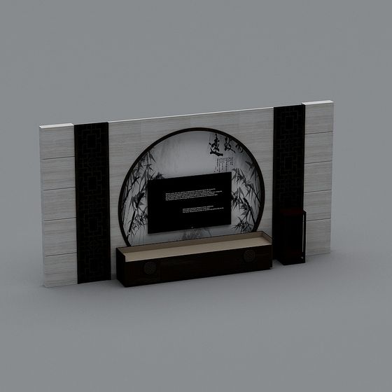 Oriental Screen 3D model with Low-Poly Design
