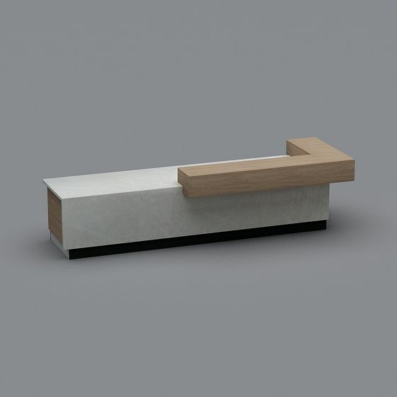 Elegant Low-Poly Reception Desk 3D model