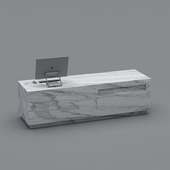 Elegant Marble Office Desk 3D model