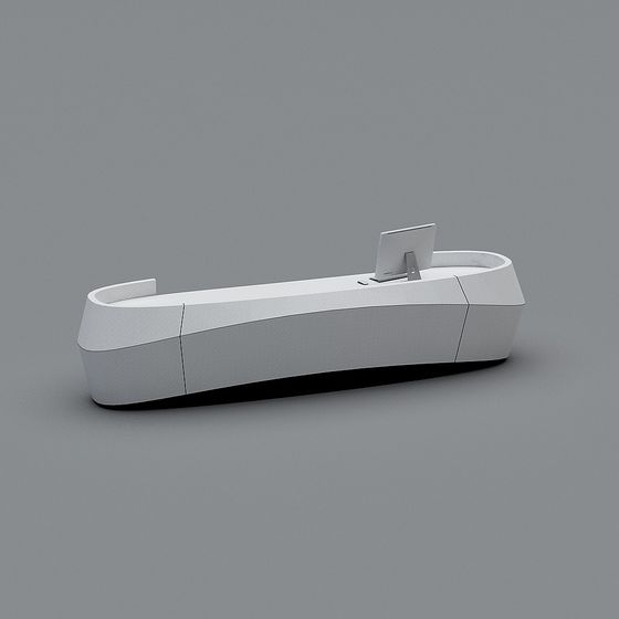 Sleek Low-Polygon Office Desk 3D model