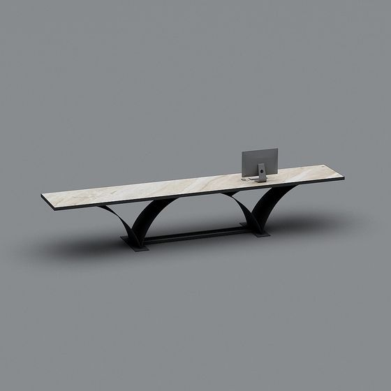 Streamlined Office Desk 3D model