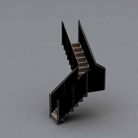 Stylish Low-Polygon Staircase 3D model