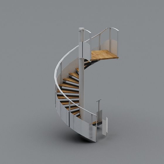 Elegant Low-Polygon Spiral Staircase 3D model