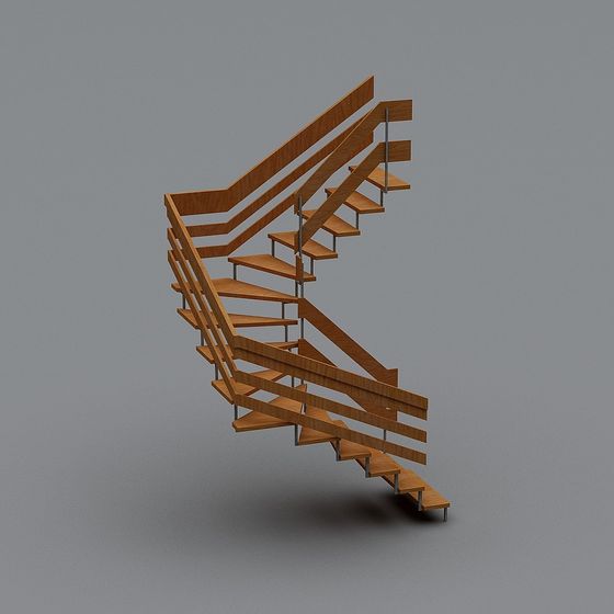 Elegant Low-Polygon Staircase 3D Model