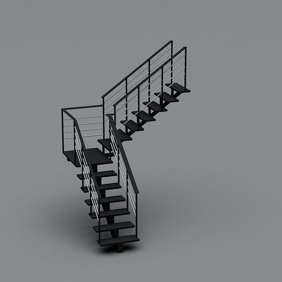 Low Poly Modern Staircase 3D model