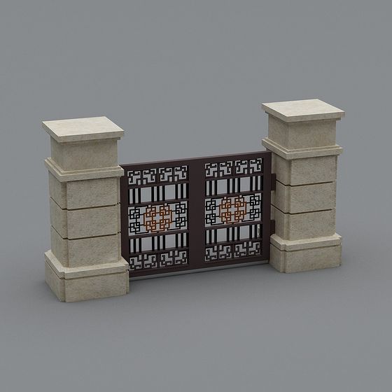 Classic Courtyard Gate 3D model