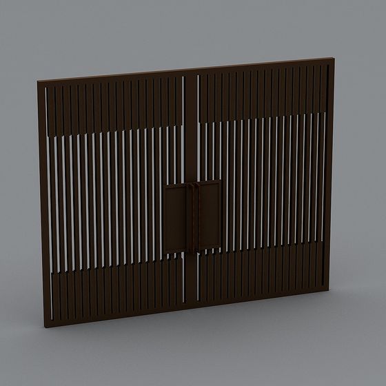 Detailed Low-Poly Wooden Gate 3D model