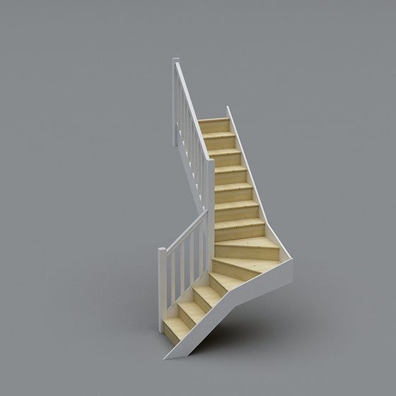 Elegant Minimalist Staircase 3D model