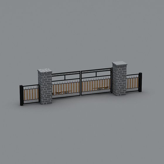 Elegant Iron Gate 3D model