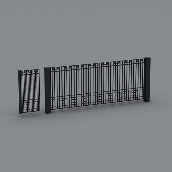 Urban Gate Low-Poly 3D Model