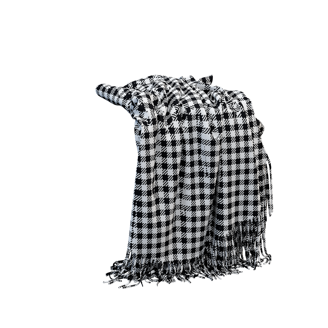 Plaid Shawl 3D Model – Low Poly Checkered Fabric