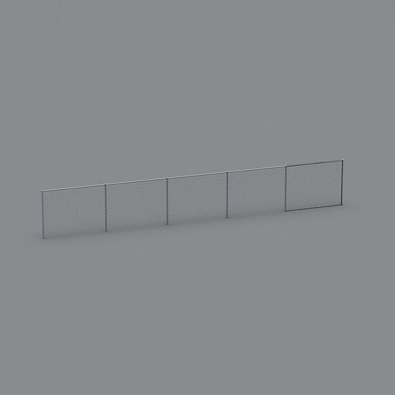 Low Poly Wire Mesh Fence 3D model