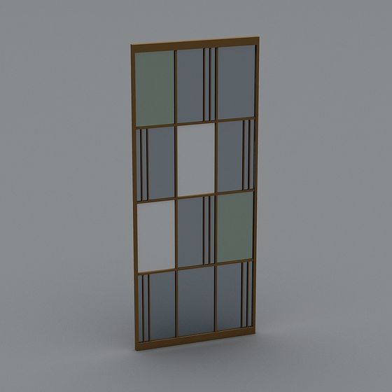 Stylish Glass Partition Screen 3D model