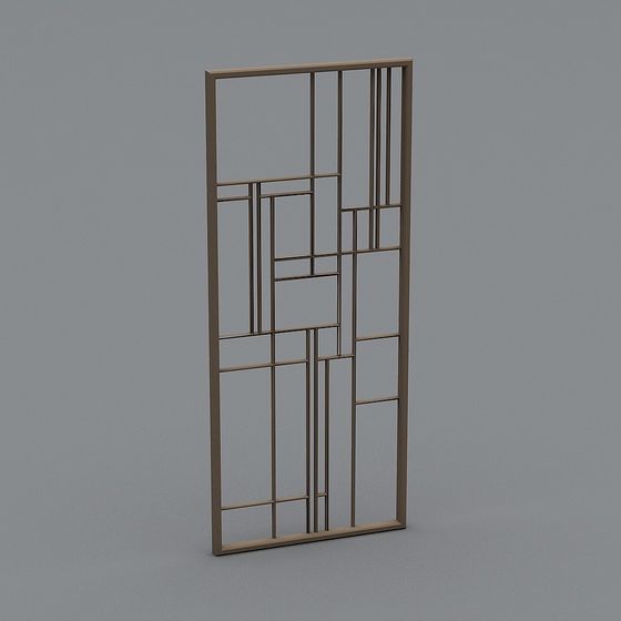 Geometric Grid Screen 3D Model for Modern Interiors